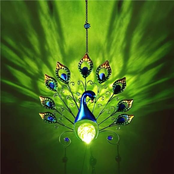 Colorful Wind Chimes Outdoor - Large Peacock Wind Chimes - Waterproof - Picture 2 of 4